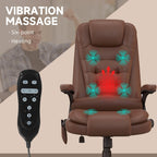Fauteuil de bureau massant et vibrant HOMCOM à dossier haut avec 6 points de vibration, beige