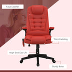 Fauteuil de bureau massant et vibrant HOMCOM à dossier haut avec 6 points de vibration, beige