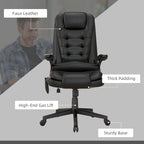 Fauteuil de bureau massant et vibrant HOMCOM à dossier haut avec 6 points de vibration, beige