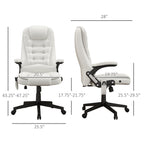 Fauteuil de bureau massant et vibrant HOMCOM à dossier haut avec 6 points de vibration, beige