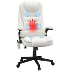 Fauteuil de bureau massant et vibrant HOMCOM à dossier haut avec 6 points de vibration, beige