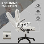 Fauteuil de bureau massant et vibrant HOMCOM à dossier haut avec 6 points de vibration, beige