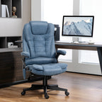 Fauteuil de bureau massant et vibrant HOMCOM à dossier haut avec 6 points de vibration, beige
