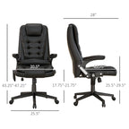 Fauteuil de bureau massant et vibrant HOMCOM à dossier haut avec 6 points de vibration, beige