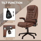 Fauteuil de bureau massant et vibrant HOMCOM à dossier haut avec 6 points de vibration, beige