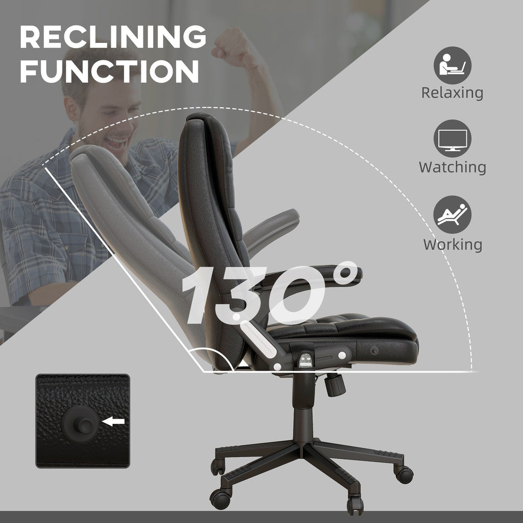 Fauteuil de bureau massant et vibrant HOMCOM à dossier haut avec 6 points de vibration, beige
