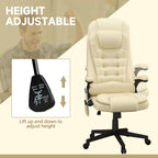 Fauteuil de bureau massant et vibrant HOMCOM à dossier haut avec 6 points de vibration, beige