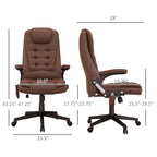Fauteuil de bureau massant et vibrant HOMCOM à dossier haut avec 6 points de vibration, beige