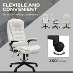 Fauteuil de bureau massant et vibrant HOMCOM à dossier haut avec 6 points de vibration, beige