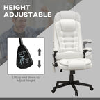 Fauteuil de bureau massant et vibrant HOMCOM à dossier haut avec 6 points de vibration, beige