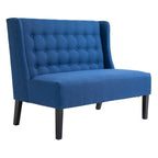 Canapé double capitonné sans accoudoirs en tissu lin HOMCOM avec pieds en bois - 28,75 x 43,25 x 36,5 cm