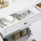 Buffet moderne HOMCOM avec placards de rangement, 2 tiroirs et étagères réglables, noir