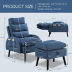 Fauteuil d'appoint HOMYKA avec dossier réglable et pouf de rangement