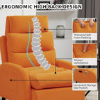 Fauteuil d'appoint HOMYKA avec dossier réglable et pouf de rangement