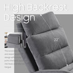 Fauteuil d'appoint HOMYKA avec dossier réglable et pouf de rangement