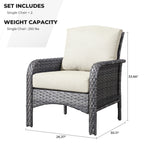 Ensemble de 2 chaises de jardin en rotin et osier HOOOWOOO