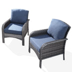 Ensemble de 2 chaises de jardin en rotin et osier HOOOWOOO