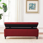 Pouf de rangement rectangulaire rembourré 50,3 x 17,50 x 18 po - Similicuir