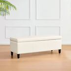 Pouf de rangement rectangulaire rembourré 50,3 x 17,50 x 18 po - Similicuir