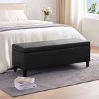 Pouf de rangement rectangulaire rembourré 50,3 x 17,50 x 18 po - Similicuir