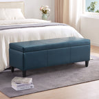 Pouf de rangement rectangulaire rembourré 50,3 x 17,50 x 18 po - Similicuir