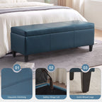 Pouf de rangement rectangulaire rembourré 50,3 x 17,50 x 18 po - Similicuir