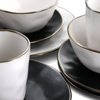 Service de table en grès martelé, 16 pièces, assorti