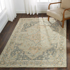 Tapis traditionnel en laine crocheté à la main en mosaïque Alexander Home