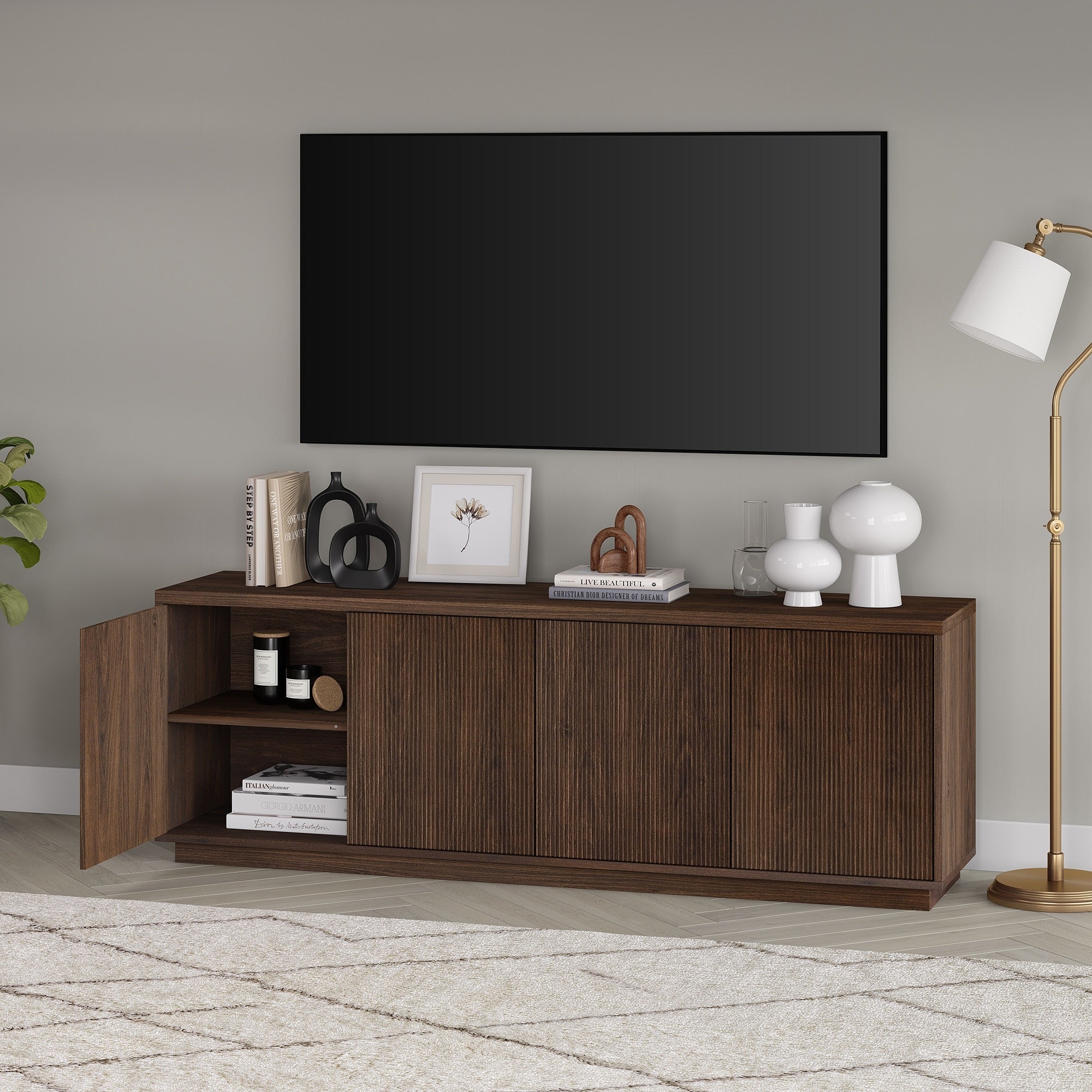 Meuble TV rectangulaire Hanson pour téléviseurs jusqu'à 75