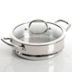 Batterie de cuisine robuste en acier inoxydable, 10 pièces