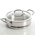 Batterie de cuisine robuste en acier inoxydable, 10 pièces