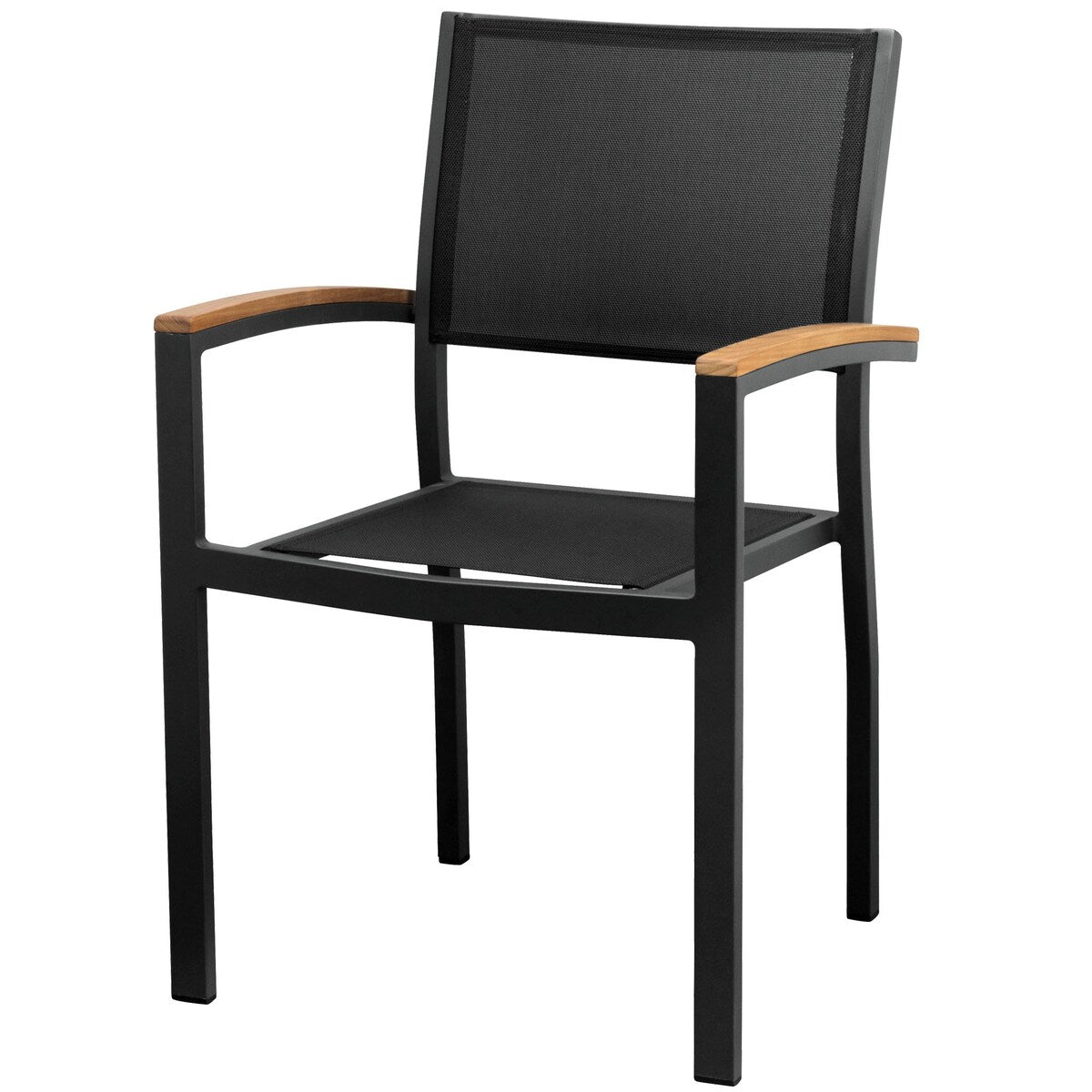 Ensemble de salle à manger d'extérieur Heck 13 pièces en teck et aluminium FSC pour 12 personnes, table extensible et chaises empilables, noir anthracite