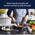 Batterie de cuisine en acier inoxydable Henckels Clad H3 10 pièces