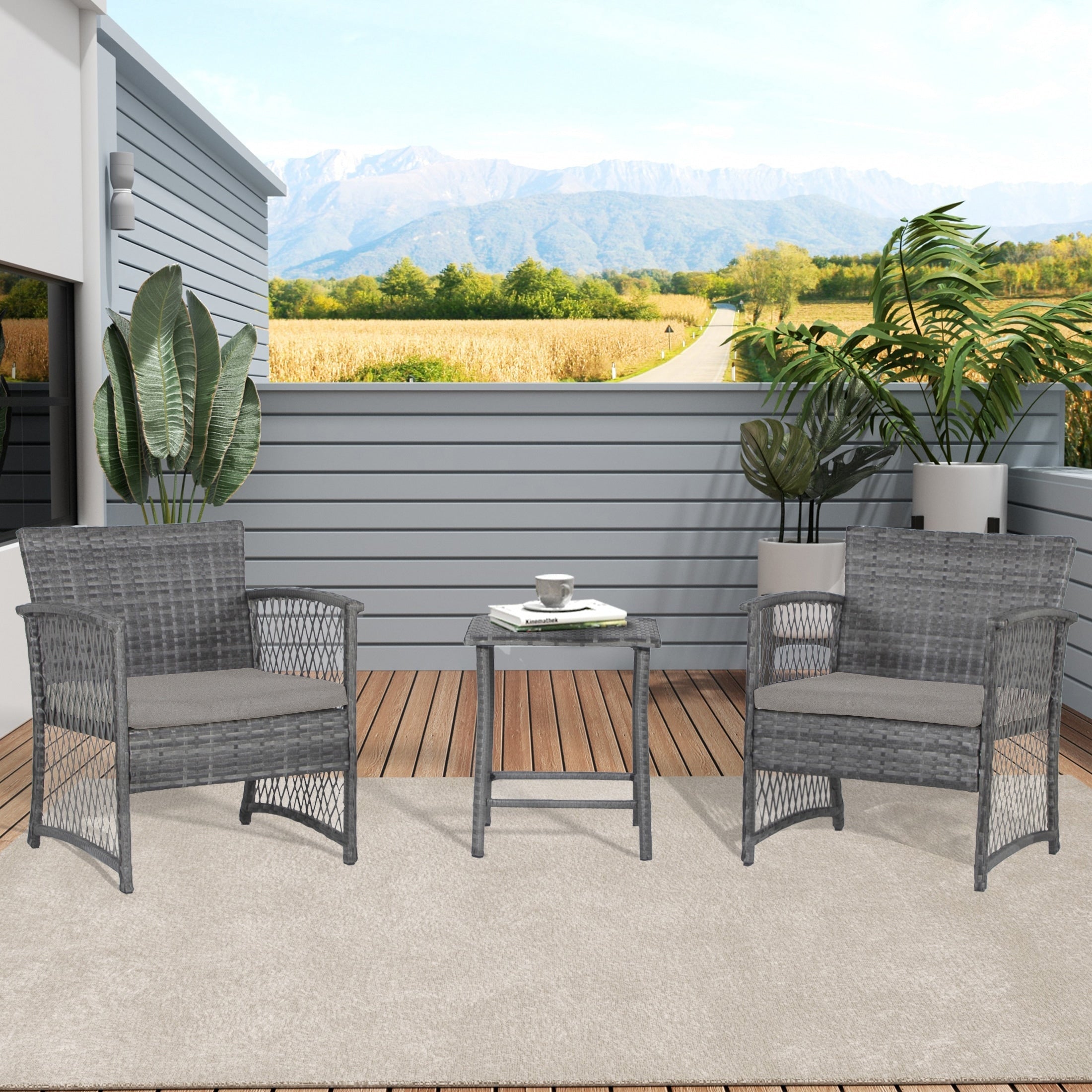 Ensemble de patio bistro en osier Heritage Outdoor 3 pièces