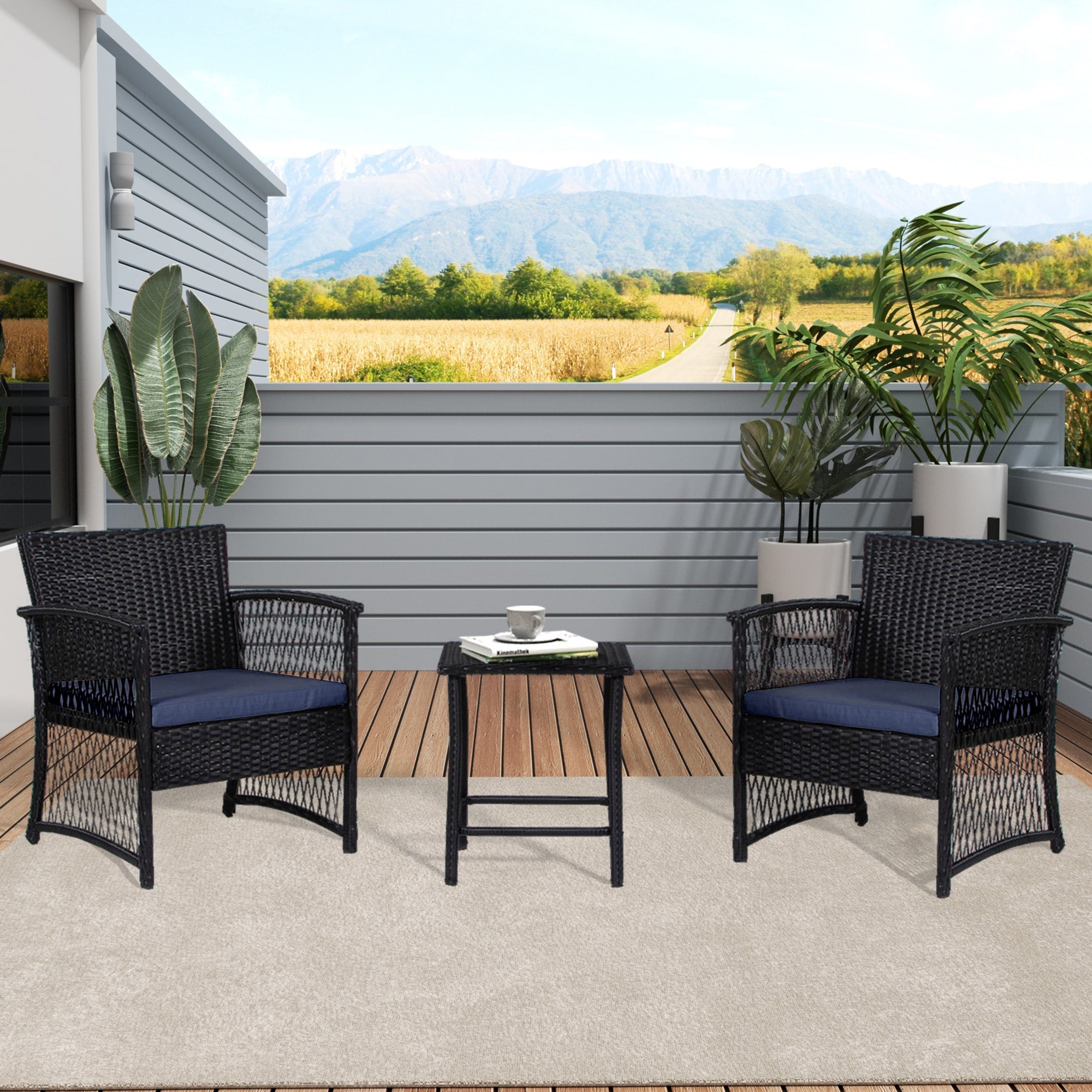 Ensemble de patio bistro en osier Heritage Outdoor 3 pièces