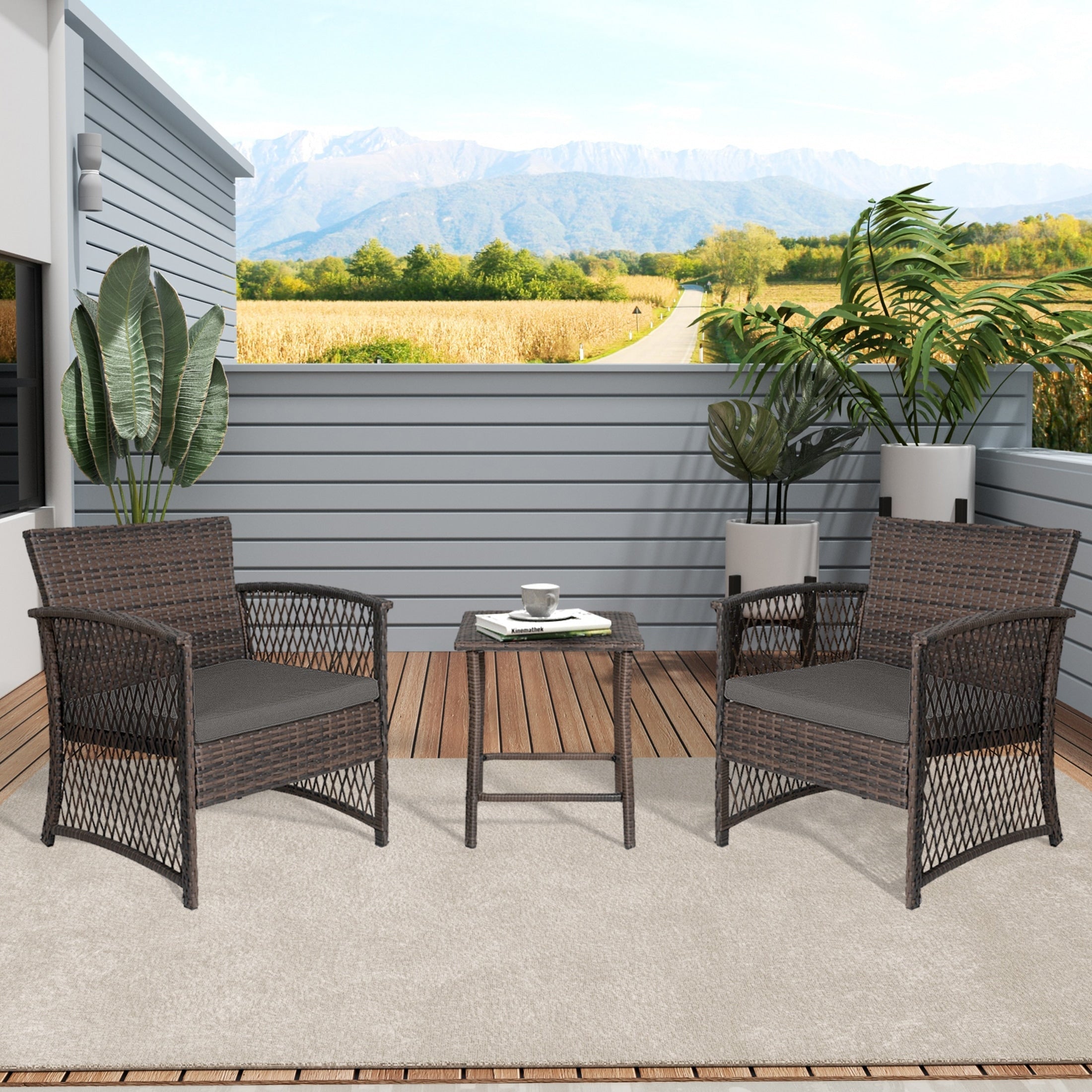 Ensemble de patio bistro en osier Heritage Outdoor 3 pièces