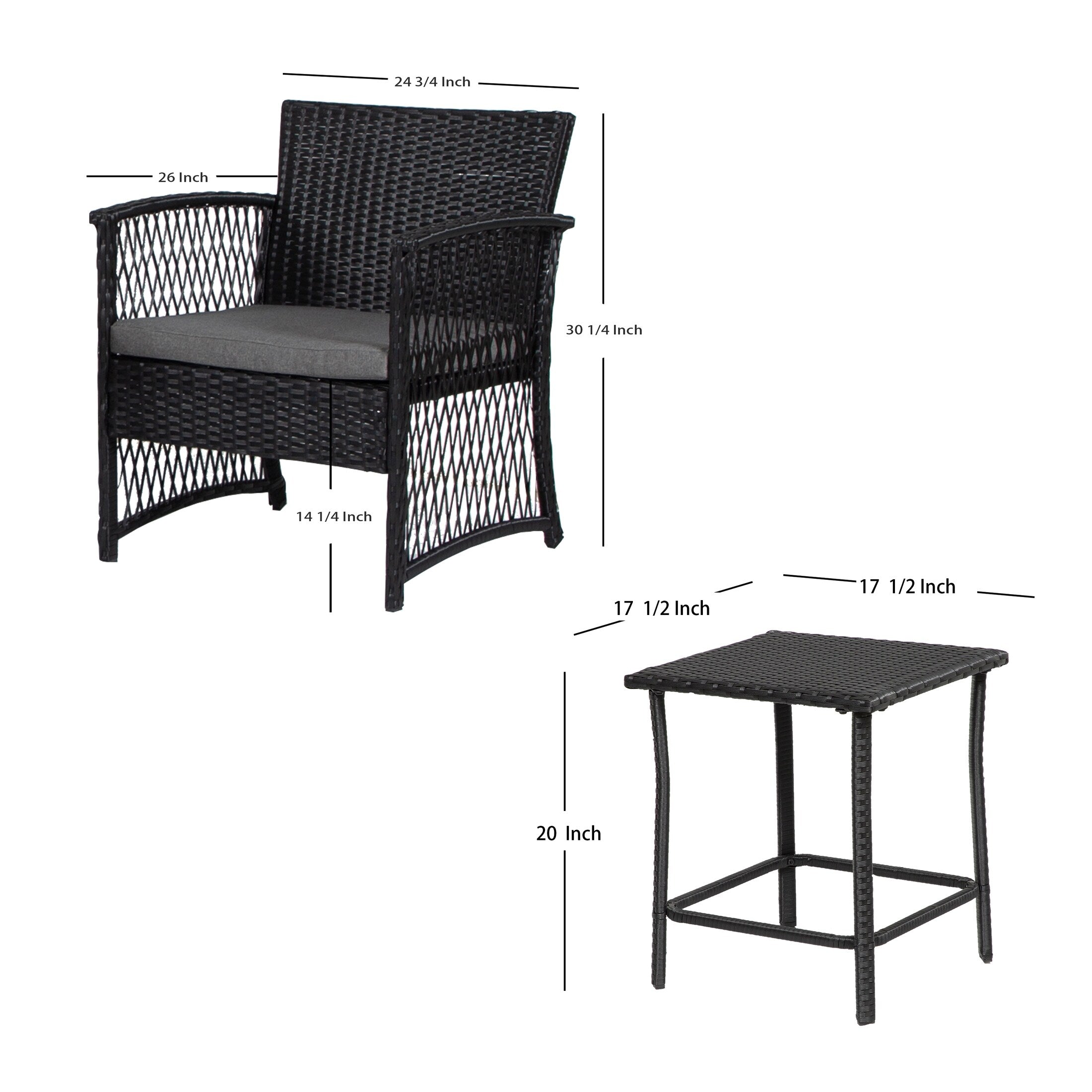 Ensemble de patio bistro en osier Heritage Outdoor 3 pièces