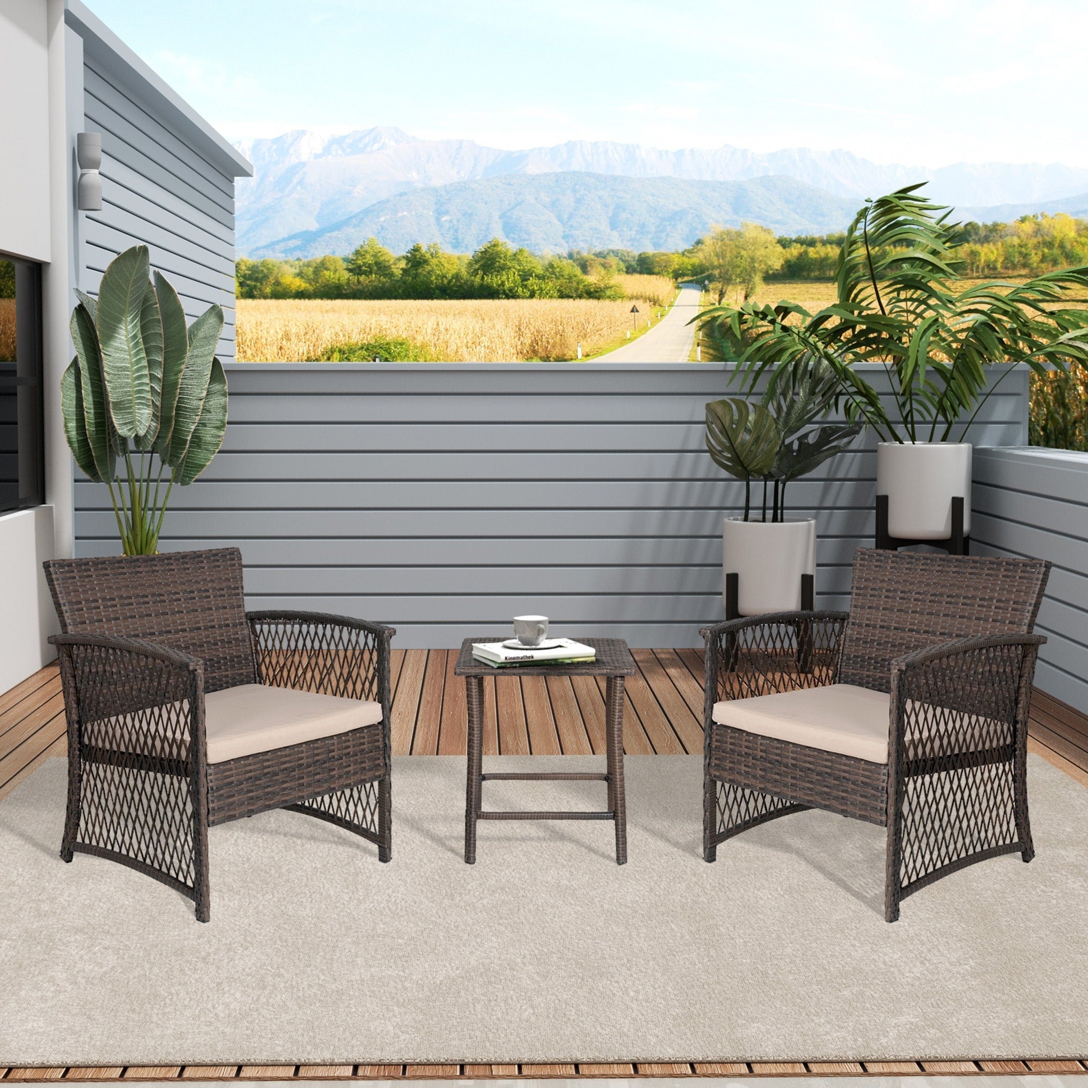 Ensemble de patio bistro en osier Heritage Outdoor 3 pièces