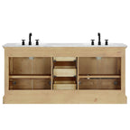 Meuble-lavabo Hervas avec plateau en marbre naturel sans miroir