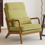 Chaise de loisirs à dossier haut en bois massif avec accoudoirs et dossier Chaise d'appoint