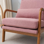 Chaise de loisirs à dossier haut en bois massif avec accoudoirs et dossier Chaise d'appoint