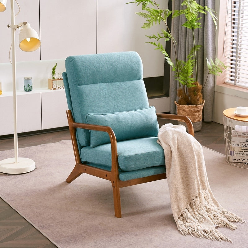 Chaise de loisirs à dossier haut en bois massif avec accoudoirs et dossier Chaise d'appoint