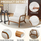 Chaise de loisirs à dossier haut en bois massif avec accoudoirs et dossier Chaise d'appoint