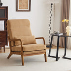 Chaise de loisirs à dossier haut en bois massif avec accoudoirs et dossier Chaise d'appoint