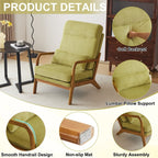Chaise de loisirs à dossier haut en bois massif avec accoudoirs et dossier Chaise d'appoint