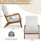 Chaise de loisirs à dossier haut en bois massif avec accoudoirs et dossier Chaise d'appoint
