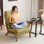Chaise de loisirs à dossier haut en bois massif avec accoudoirs et dossier Chaise d'appoint