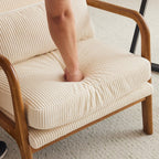 Chaise de loisirs à dossier haut en bois massif avec accoudoirs et dossier Chaise d'appoint