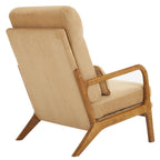 Chaise de loisirs à dossier haut en bois massif avec accoudoirs et dossier Chaise d'appoint
