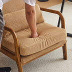 Chaise de loisirs à dossier haut en bois massif avec accoudoirs et dossier Chaise d'appoint
